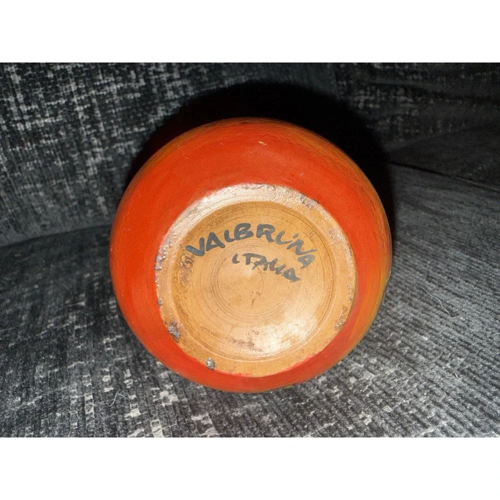 Collectable Vintage Mid Century Painted Design Valbruna Italy Jars Vase